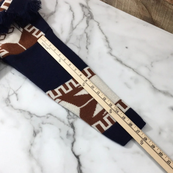 Cocogio Blue Brown Knit Aztec Cardigan Sweater Womens‎ Small Fringe Open Front - Picture 11 of 12